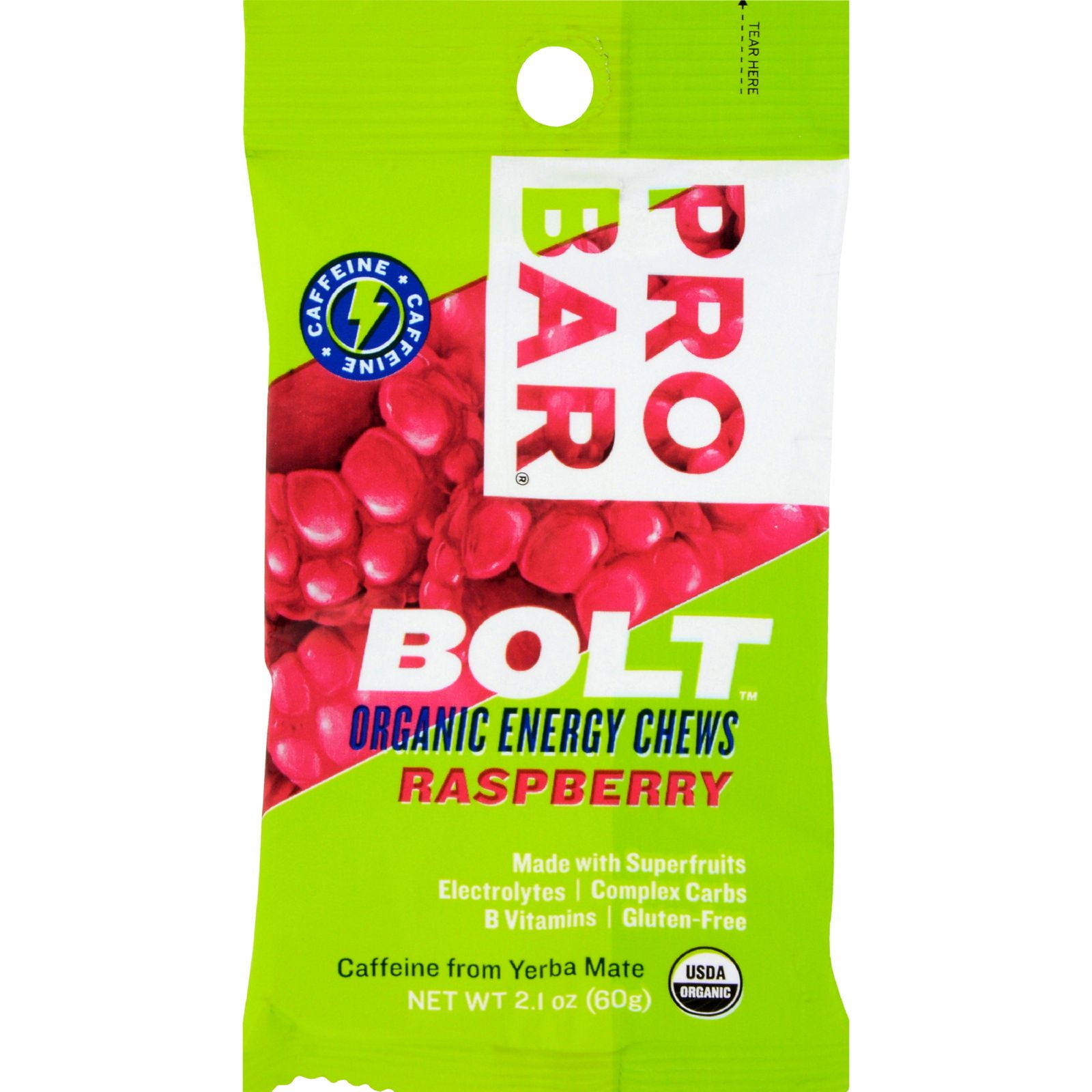 Probar Bolt Energy Chews Organic Raspberry 2.1 Oz Case Of 12
