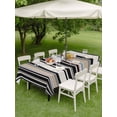 thumbnail image 5 of 60x120 Inch Outdoor Tablecloth with Umbrella Hole Zipper Rectangle Black Pink Striped Rectangular Tablecloths Outside Waterproof Modern Stripes Farmhouse Patio Table Cloth Cover for Picnic Party, 5 of 8