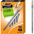 thumbnail image 1 of BIC Round Stic Xtra Life Black Ballpoint Pens, Medium Point (1.0mm), 36-Count Pack of Bulk Pens, Flexible Round Barrel for Writing Comfort, No. 1 Selling Ballpoint Pens (Black), 1 of 3