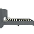 thumbnail image 6 of Harper & Bright Designs Queen Size Upholstered Platform Bed with Big Headboard, Velvet Bed with Storage Nightstand for Bedroom, Gray, 6 of 11