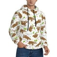thumbnail image 2 of Lsque Cute Sloth Pattern Casual Men's Hoodie,Hooded Sweatshirt with Kangaroo Pocket,Pullover Hoodie-Large, 2 of 7