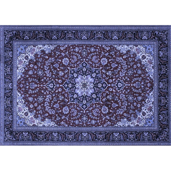 Ahgly Company Indoor Rectangle Medallion Blue Traditional Area Rugs, 2' x 4'