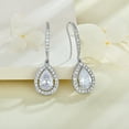thumbnail image 2 of PYNZY White White Gold Plated Crystal Jewelry Earrings Women's Drop Dangle Teardrop Gift for Her, 2 of 6