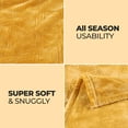 thumbnail image 4 of BNM Fleece Diamond Fluffy Blanket, Throw, Gold, 4 of 7