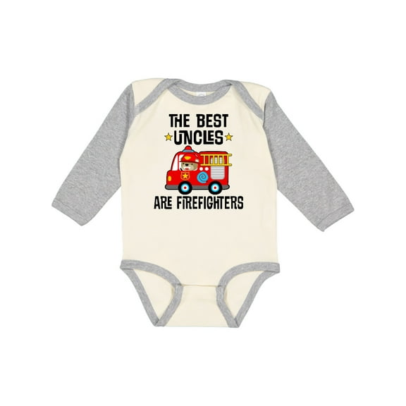 Inktastic Best Uncles Are Firefighters Boys or Girls Long Sleeve Baby Bodysuit