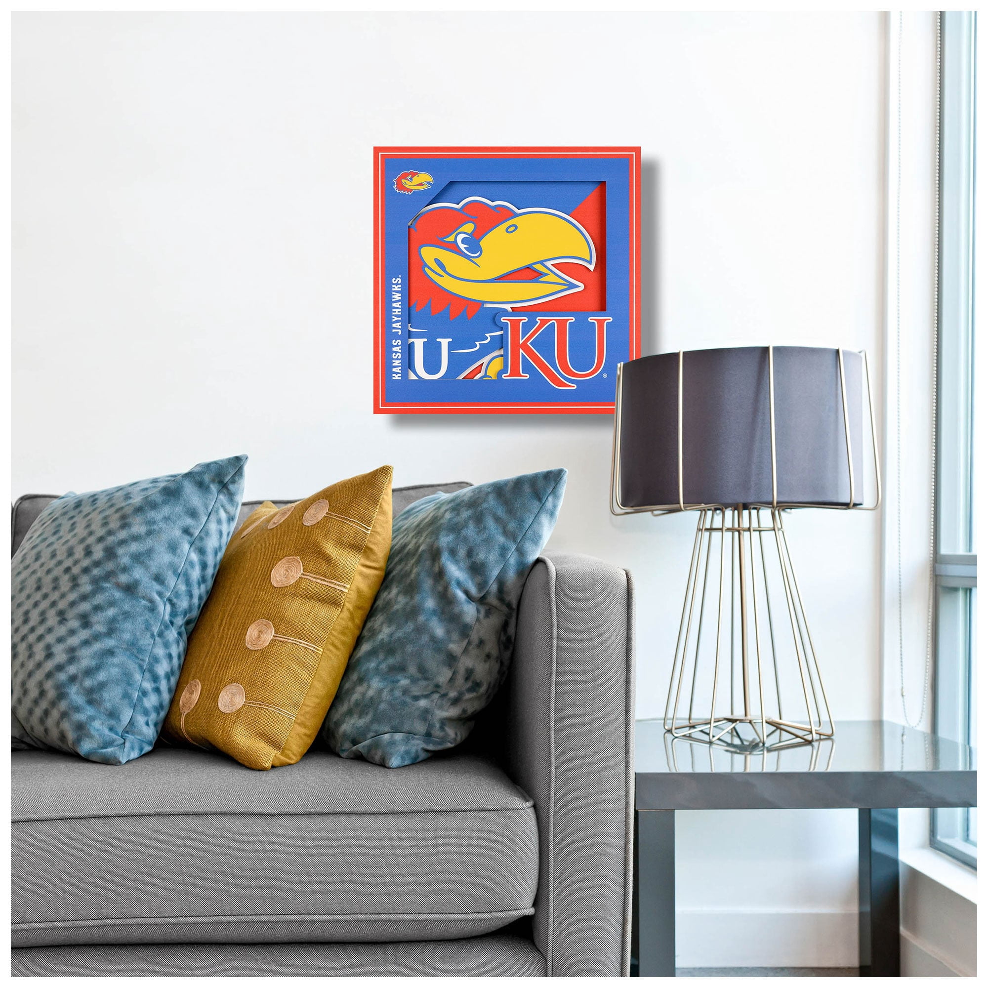 YTF NCAA Kansas Jayhawks 3D Logo Series Wall Art 12X12