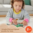 thumbnail image 3 of Fisher-Price Wooden Jigsaw Puzzle Jungle Theme for Toddlers & Preschool Kids, 9 Wood Pieces, 3 of 7