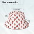 thumbnail image 2 of Kll Hand Drawn Strawberry Bucket Hat for Women Men Packable Travel Beach Sun Hat Outdoor Rave Accessories Reflective Fisherman Cap, 2 of 6