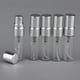 thumbnail image 2 of 5 botellas de spray vacías rellenables de vidrio transparente de 3 ml de tamaño mini para perfume. Plata, 2 of 9
