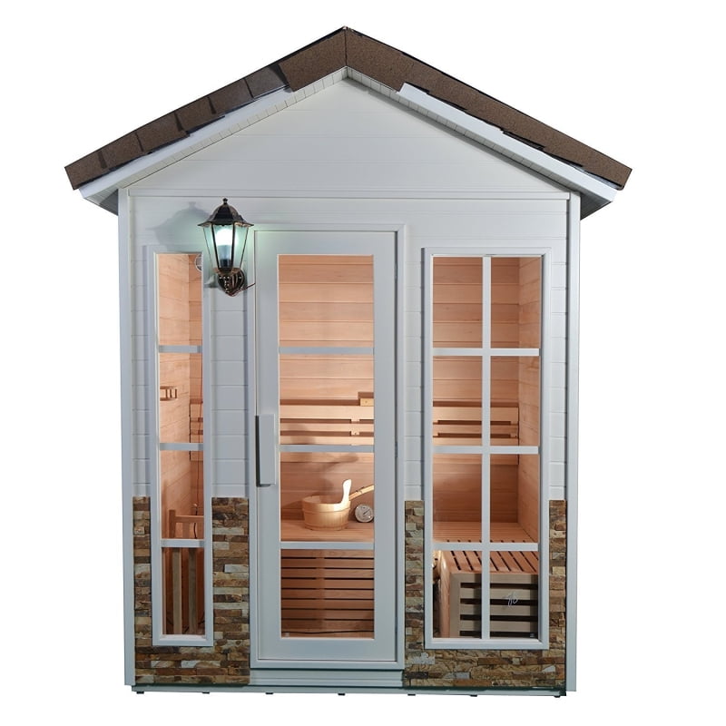 Aleko Outdoor Canadian Red Cedar Wood Wet Dry Sauna 4 Person 4.5 KW ETL Electrical Heater... by ALEKO