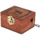 thumbnail image 1 of Caja de música de madera con manivela hecha a mano, tema musical retro, mini caja de música con manivela, 1 of 5