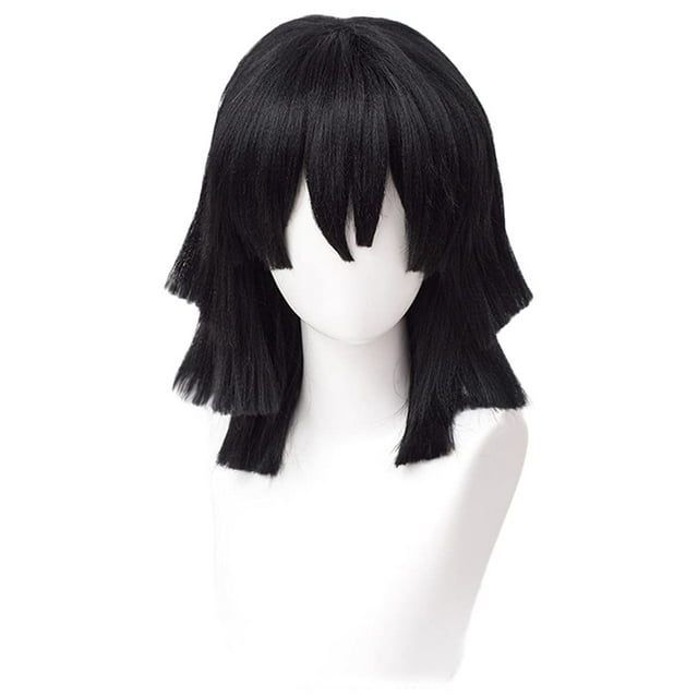 Peluca de cosplay Wiggy Mermaid Obanai para disfraz de DS, color negro