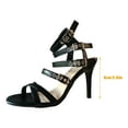 thumbnail image 6 of Quaouag High Heels Sexy Women's Open Toe Stiletto Buckle Strap Open Back Ankle Sandals Party Shoes, 6 of 7