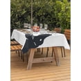 thumbnail image 3 of Outdoor Tablecloth with Umbrella Hole for Patio/Picnic/Party/Camping, Dinosaurs Showering Waterproof Table Cloth Rectangle Table Cover Washable, Modern Abstract Art Funny Animals (60"x 84"), 3 of 8