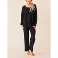 thumbnail image 2 of xiaxaixu Women's 2 Piece Lounge Set Pajama Set Long Sleeve Button Knit Tops Drawstring Pants Sleepwear Sets, 2 of 9