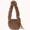 thumbnail image 4 of Bolso Hombro Mullido para Mujer Bolso Ocio para Mujer Color Sólido Piel Sintética (café), 4 of 9