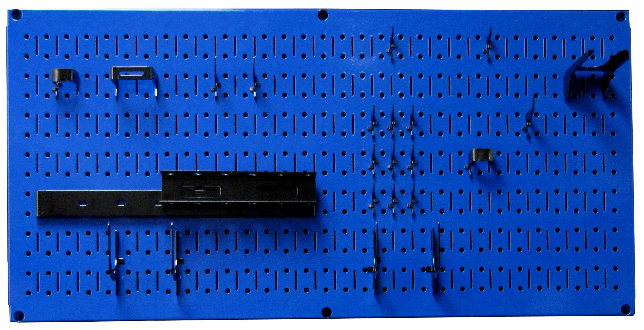 Wall Control Modular Pegboard Tool Organizer System - Wall-Mounted Metal Peg Board Tool Storage Unit for Pegboard Tiling (Blue Pegboard)