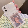 thumbnail image 3 of Transparent Card Slot Bag Holder Case For iPhone 15 14 13 12 11 Pro Max Mini X XS XR 7 8 Plus Clear Silicone Soft Wallet Cover, 3 of 4