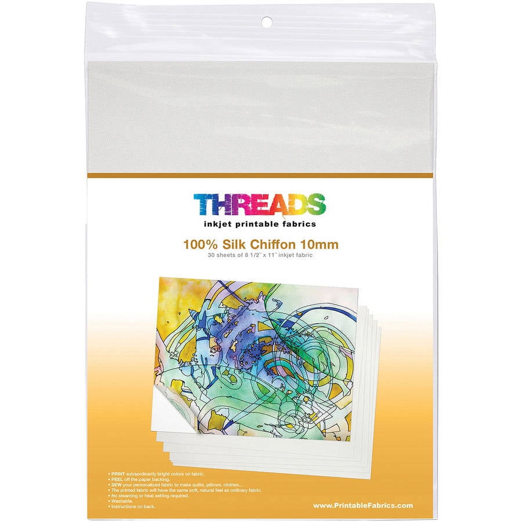 THREADS Inkjet Printable Fabric Sheets 8.5X11 30/Pk-100 THREADS Inkjet Printable Fabric Sheets 8.5X11 30/Pk-100
