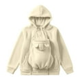 thumbnail image 5 of Mifsaly Maternity 2 In 1 Fuzzy Fleece Jacket Women Zip Up Thick Warm Hoodie Pregnant Hooded Winter Coat Thermal Teddy Coats Weather Baby Wearing Outerwear with Pockets XL, 5 of 5
