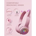 thumbnail image 3 of Auriculares Bluetooth con Orejas de Gato y Micrófono para Niños y Adultos, Sonido HI-FI Inalámbricos con Luces LED, 3 of 3
