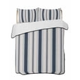 thumbnail image 2 of Quilts Twin Size, Navy Blue Beige Soft Comforter Bedding Set for Bed, Retro Simple Abstract Vertical Stripes Lightweight Quilted Bedspread with Pillow Cover(2 Pieces) for All Season, 68x86 Inch, 2 of 6
