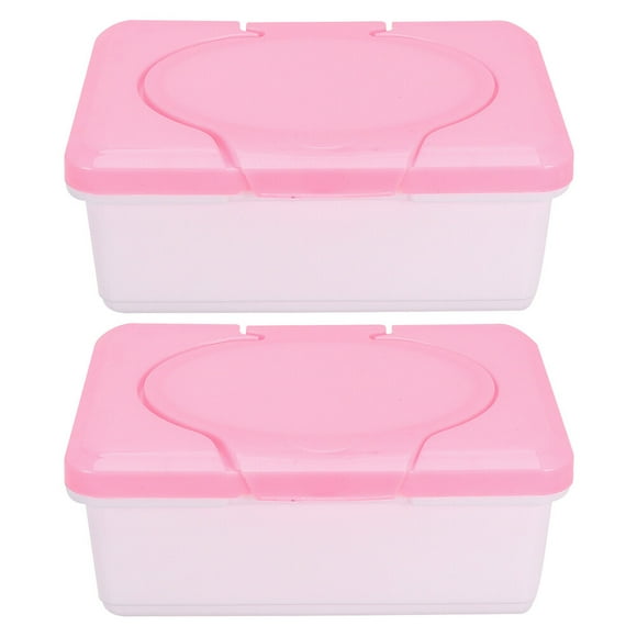 2 cajas de pañuelos húmedos con tapa, a prueba de polvo y selladas para toallitas húmedas.