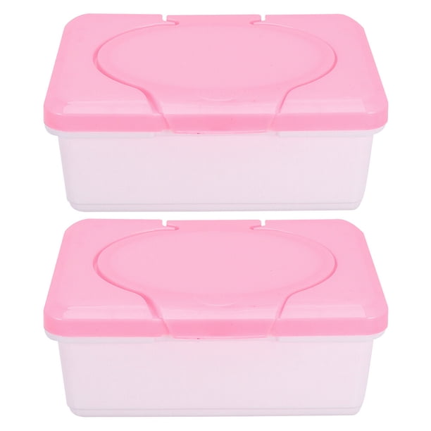 2 piezas cajas de tejido húmedo con cajas de tejido de tapa cajas de toallitas húmedas selladas a prueba de polvo