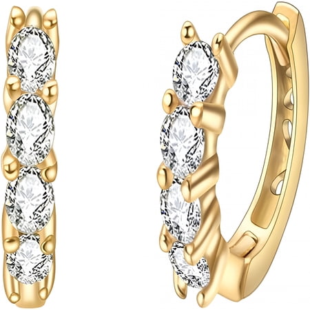 DESIGNICE 2026 New Chunky Gold Half Hoop Earrings for Women 14K Gold Plated Textured Hoop Earrings Hypoallergenic Trendy Earrings Jewelry