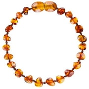 Baltic Amber Bracelet (Polished Cognac Color, 5.5 inches) - 100% Natural Pain Relief
