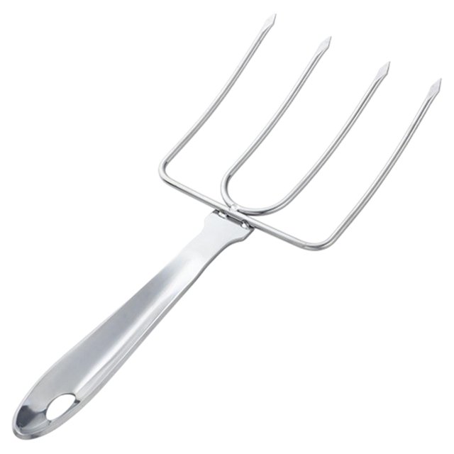 simhoa Fourchette à Dinde en Acier Inoxydable Fourchette à Volaille pour Cuisine Camping Argent