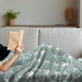 thumbnail image 3 of Angel Soft Flannel Fleece Throw Blanket, Christmas Angels Silhouettes on Striped Background Noel Yule Theme, Cozy Plush for Indoor and Outdoor Use, 70" x 90", Pale Almond Green White, by Ambesonne, 3 of 5