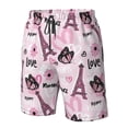 thumbnail image 5 of Naloa Eiffel Tower and Butterflies Men's Beach Shorts, Surfing shorts, Swim trunks, Quick Dry Swim Trunks for Surfing Beach Fun - XX-Large, 5 of 9