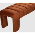 thumbnail image 5 of Meridian Furniture Andaz 17.5" Velvet & Solid Wood Bench in Cognac, 5 of 7