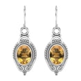 thumbnail image 1 of 7x5mm Oval Citrine Dangle Women's Earrings Jewelry 925 Sterling Silver, 1 of 3