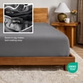 thumbnail image 6 of Bare Home Flannel Fitted Sheet - 100% Flannel Cotton - Double Brushed - Twin XL, Gray, 6 of 8