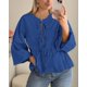 thumbnail image 3 of Blusa para Mujer PRETTYGARDEN con Lazo, Peplum y Manga Larga XXL, 3 of 7