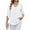 57# White, variant on Summer Tops for Women Casual Ruffle V Neck 3/4 Sleeve Blouses Comfy Chiffon Loose Fit Blouses Solid Color Tee Shirts