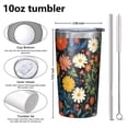 thumbnail image 4 of Pioneer Flower 10oz Tumblers Stainless Steel Tumbler with Lid and Straw,Vacuum Insulated Double Wall Travel Tumbler Cups with Cleaning Brush for Coffee, Tea, 4 of 4