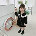 thumbnail image 3 of Baby Puff Sleeve Dress Autumn Cycle Neck Long Dress Pilling Resistant Toddler 2-7Y Skin Friendly Girl Dresses Clothes, 3 of 8
