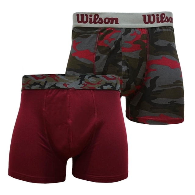 Bóxer Wilson Talla M Vino y Camuflaje 2 Piezas