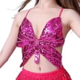 thumbnail image 4 of Top corto de mariposa con lentejuelas brillantes para mujer, traje de danza del vientre , camiseta sin mangas, ropa de baile, trajes, , Fernando  Top corto de lentejuelas, 4 of 8