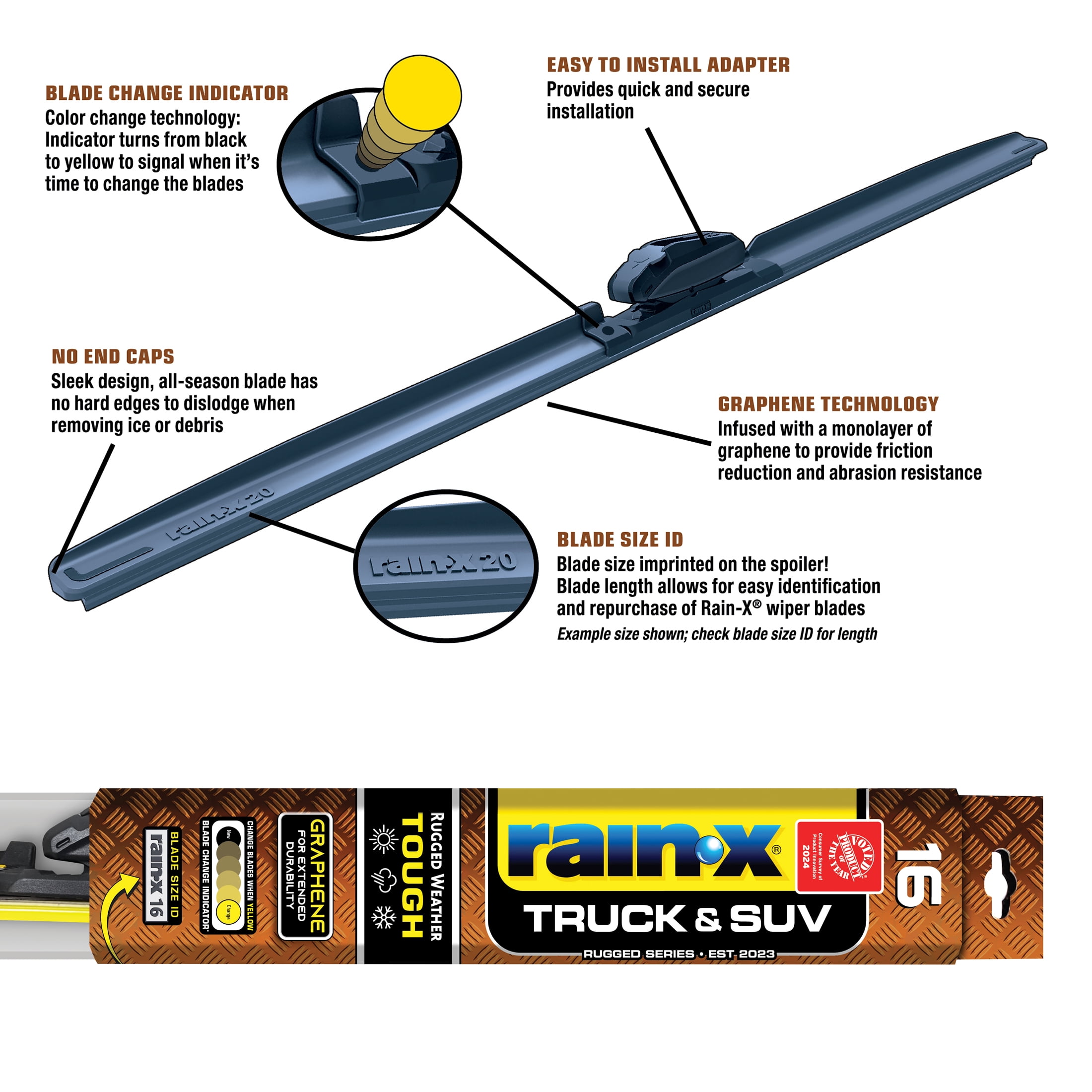 (2 pack) (2 pack) Rain-X Truck & SUV 16" Premium Replacement Windshield Wiper Blade - 870216