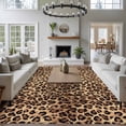 thumbnail image 3 of Rectangle Area Rugs 6 x 9 Ft, Leopard Printed Non-Slip Residential Carpet, Modern Animals Textured Brown Indoor Crawling Mats Runner Rugs for Living Room/Dining Room/Bedroom, 3 of 8
