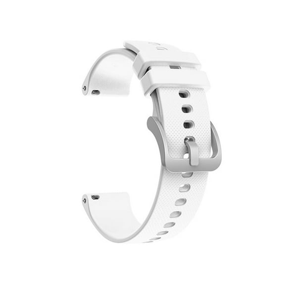 Amdohai 22mm Unisex Silicone Replacement Watch Strap with Quick Release Spring Bars Silver Buckle Compatible with GARMIN Watch, White