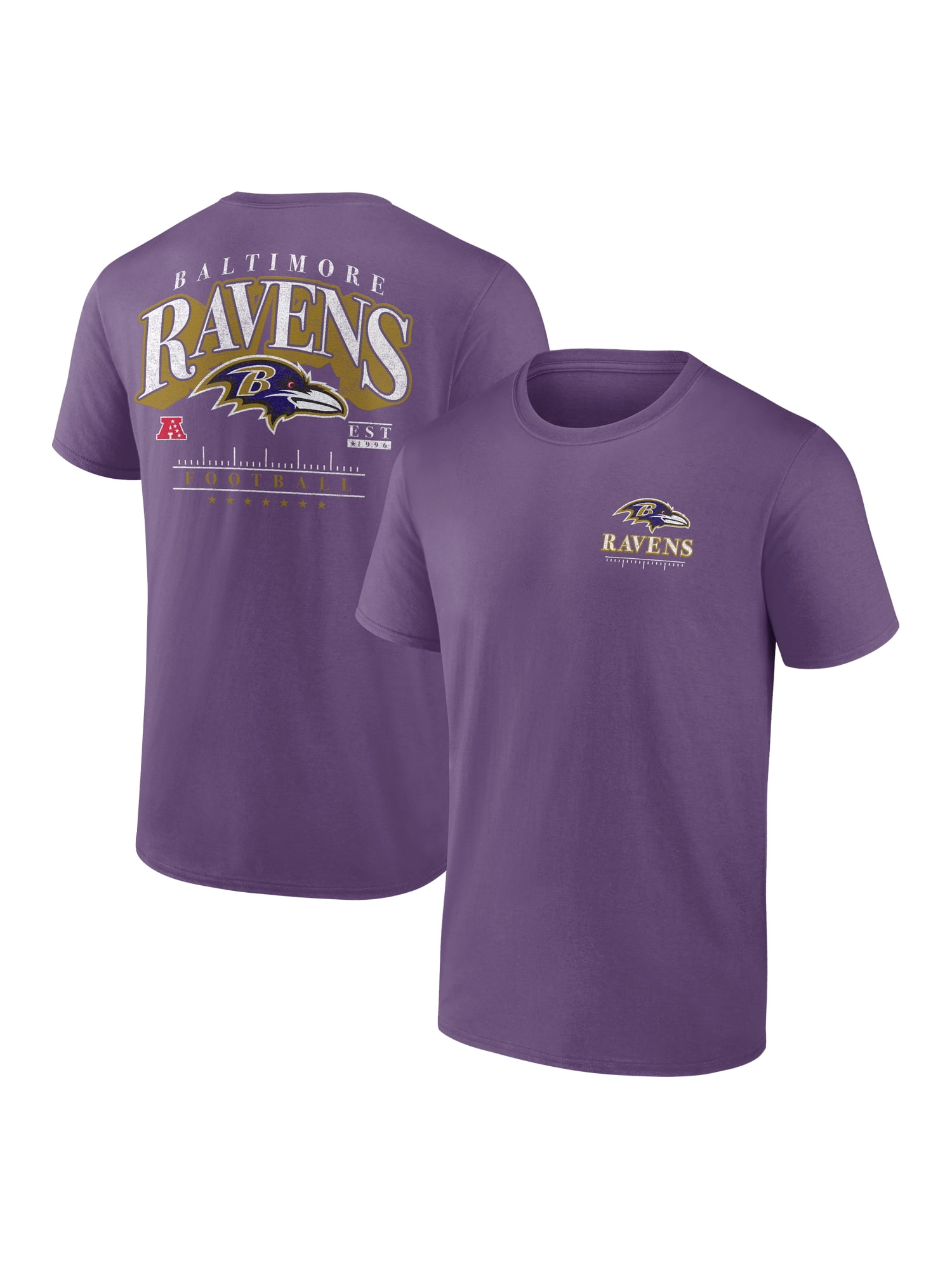 NFL Baltimore Ravens Men's Cotton Faded Purple Short Sleeve T-Shirt