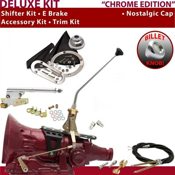 American Shifter 4L60E Shifter Kit Chrome 12 in. E Brake Cable Clevis Trim Kit for F0E89
