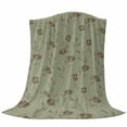 thumbnail image 6 of Sage Green Floral Blanket Soft Cozy Warm Throw Blanket for Couch, Plush Fuzzy Flannel Fleece Blankets for Sofa, Vintage Spring Botanical Flowers Bed Blankets Lightweight Gifts for Women, 50"x80", 6 of 9