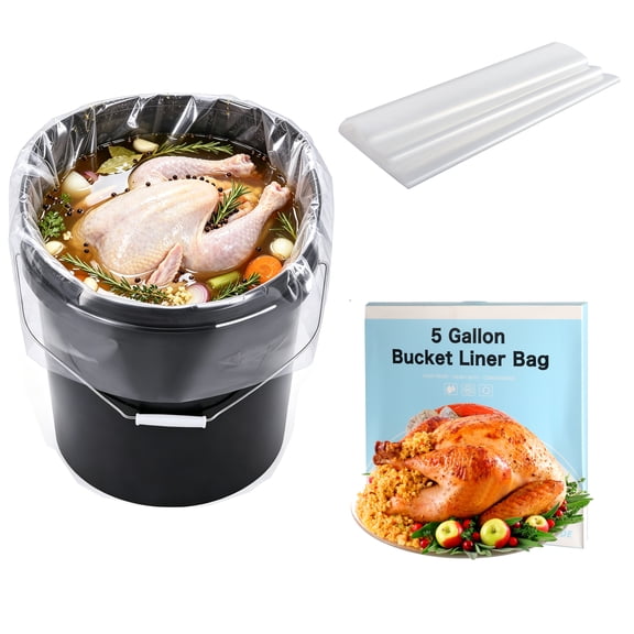 16 Pack Brine Bag, 5 Gallon Bucket Liner Bags, 4Mil Heavy Duty Leak Proof Food Grade & BPA Free Food Storage Bags for Marinading and Food Storage (20 x 28 inches)