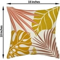 thumbnail image 2 of Summer Outdoor Pillow Covers 18x18 Coral Mustard Yellow Pink Palm Throw Pillows for Couch Tropical Leaf Pillowcase Fall Leaves Plant Decorative Cushion Case for Sofa Bed Decorations Set of 2, 2 of 6